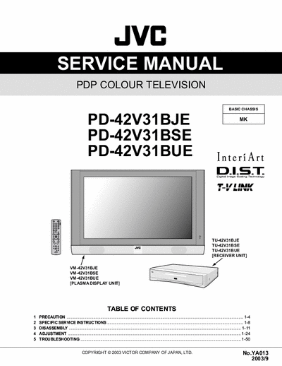 JVC PD-42V31 Manual de servicio.Service manual